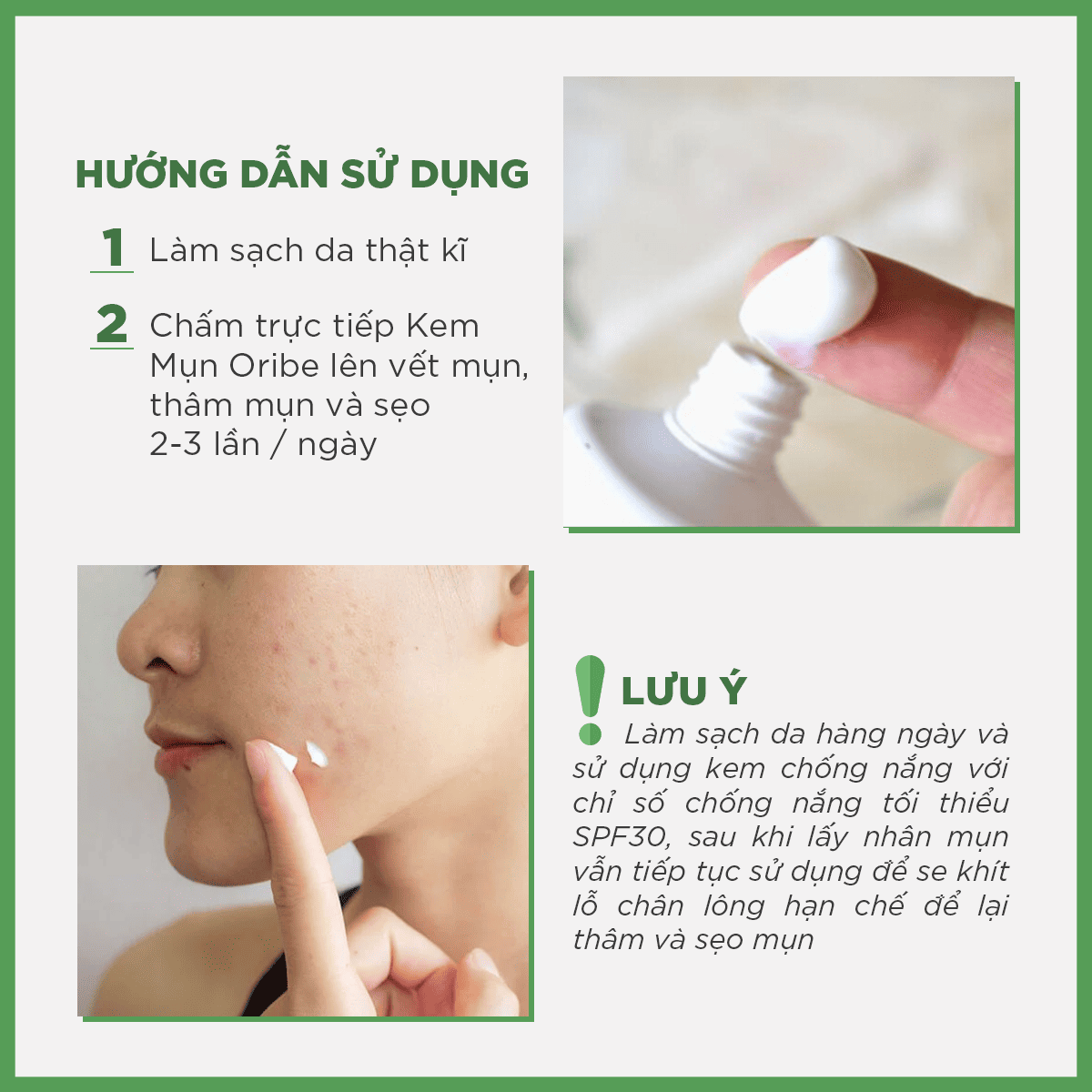 KEM NGỪA MỤN ORIBE – Mờ Thâm Sẹo Chiết Xuất Tảo Nâu AHAs – Tuýp 20g
