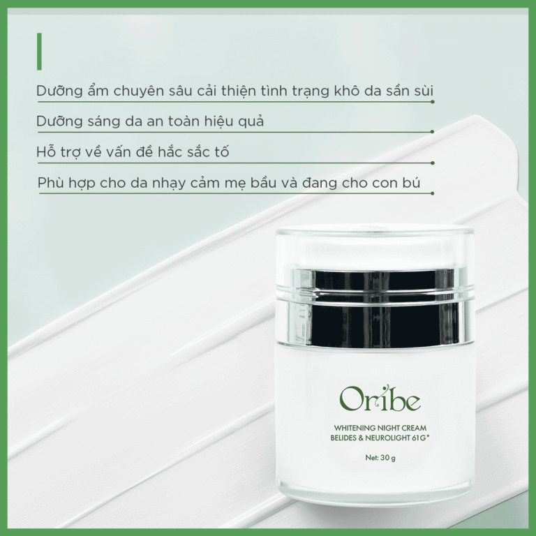KEM DƯỠNG TRẮNG DA BAN ĐÊM ORIBE – Dưỡng ẩm, tái tạo và phục hồi da 30g