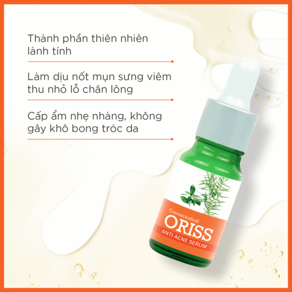 SERUM MỤN ORISS – Tràm trà giảm mụn giảm viêm, dưỡng sáng mờ thâm – 10ml
