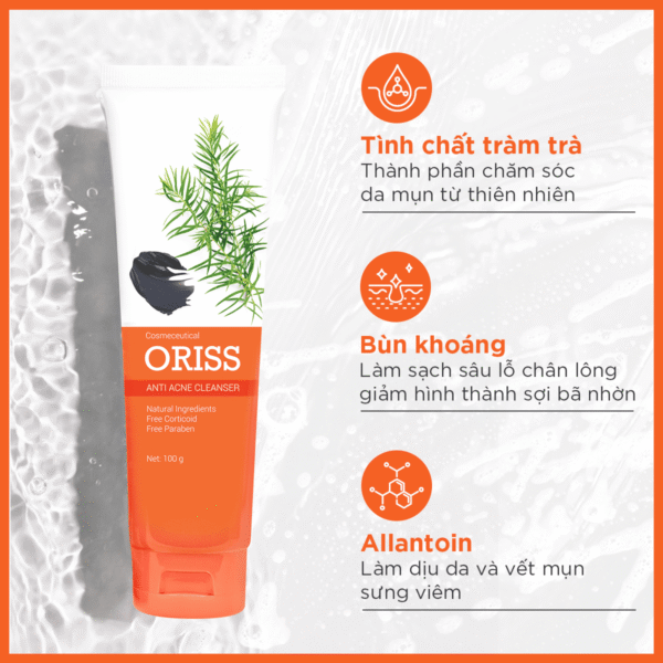SỮA RỬA MẶT ORISS - Tạo bọt ngừa mụn chuyên dành cho da mụn - 100g