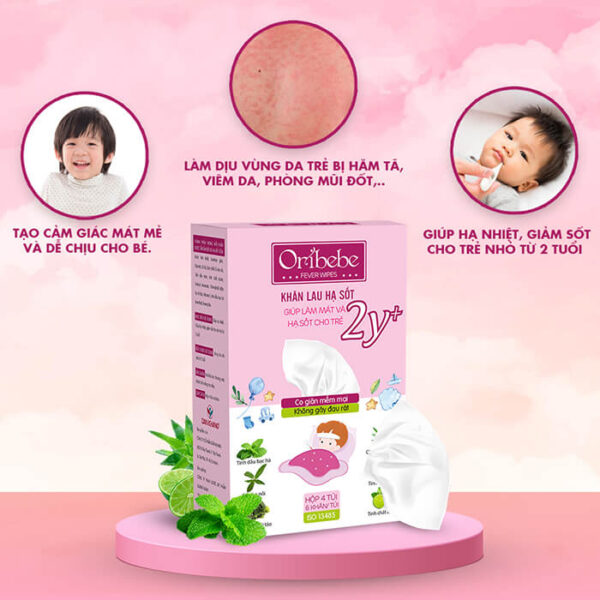 Công dụng của khăn lau hạ sốt Oribebe 2+