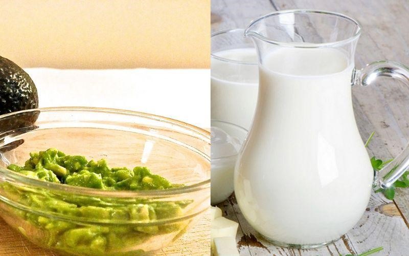 Sữa tươi + quả bơ cung cấp độ ẩm cho da - rửa mặt bằng sữa tươi