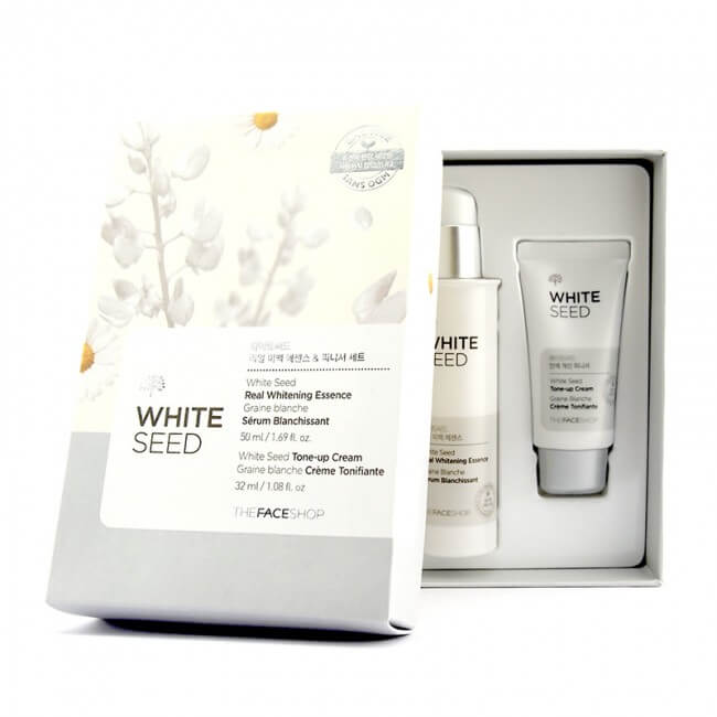 Bộ serum và kem dưỡng trắng da The Face Shop White seed